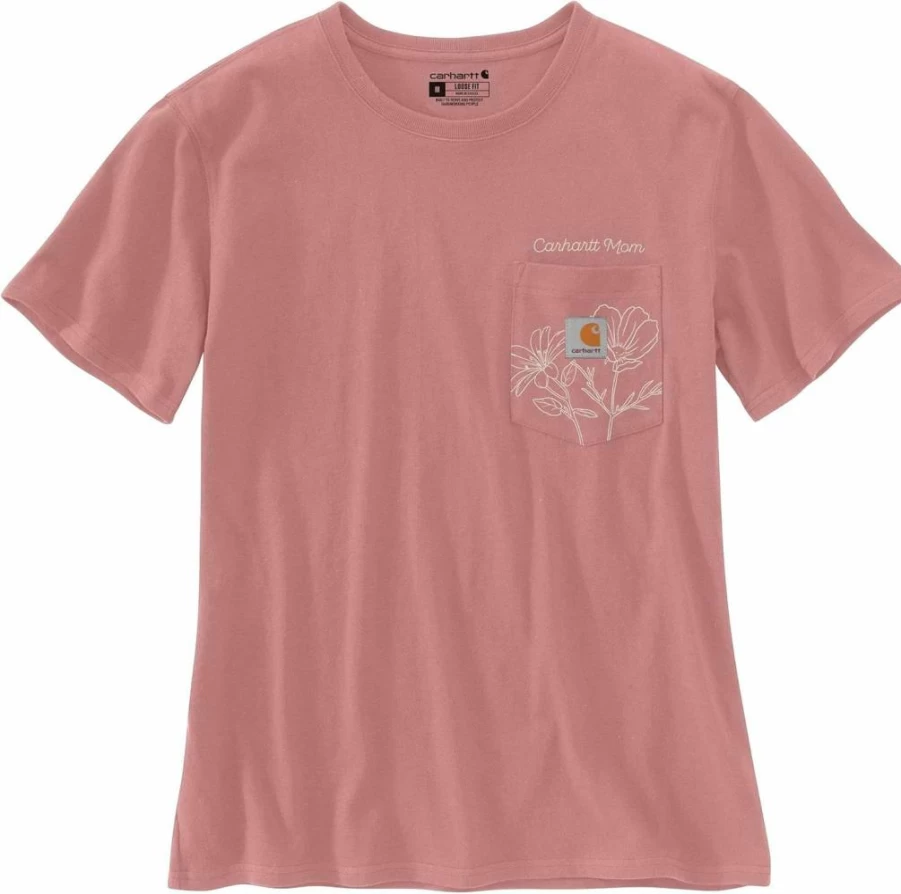 Carhartt Women's Loose Fit Short Sleeve Pocket T-Shirt - Comfortable Casual Mother's Day Gift