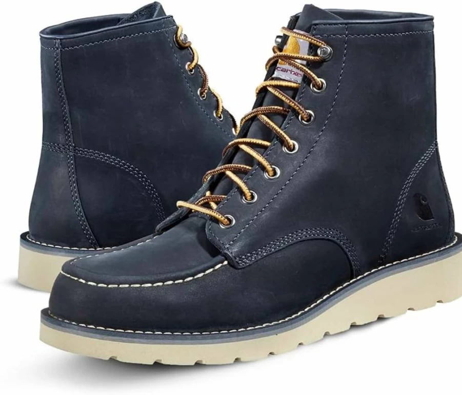 Carhartt Men's 6-Inch Moc Toe Wedge Work Boot - Durable Leather Construction for Comfort and Support